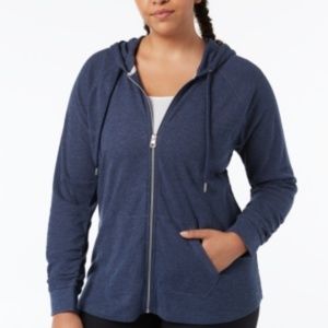 Calvin Klein Plus Size Textured Hoodie Blue